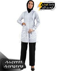 روپوش پزشکی سفید ارغوان | روپوش پرستاری