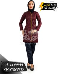 مانتو صبا زرشکی زرد | لباس کار زنانه